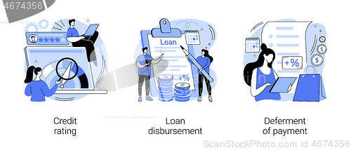 Image of Bank service abstract concept vector illustrations.