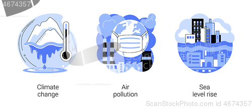 Image of Greenhouse effect abstract concept vector illustrations.