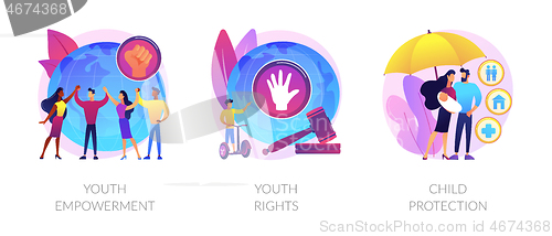 Image of Young people rights protection abstract concept vector illustrations.
