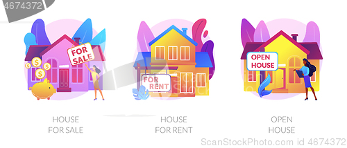 Image of Real estate agent service abstract concept vector illustrations.