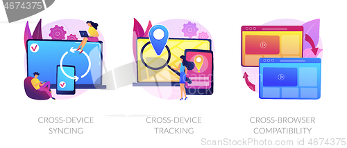 Image of Cross-device using and operation vector concept metaphors.