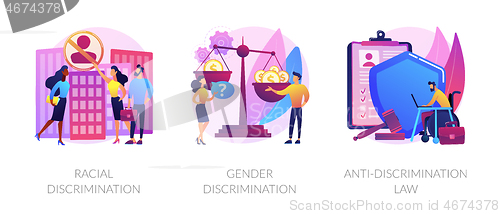 Image of Civil rights violation abstract concept vector illustrations.