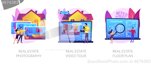 Image of Real estate listing services abstract concept vector illustrations.