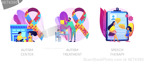 Image of Autism spectrum disorder vector concept metaphors.