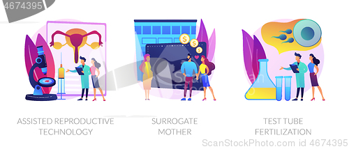 Image of Fertility treatment and artificial insemination abstract concept vector illustrations.