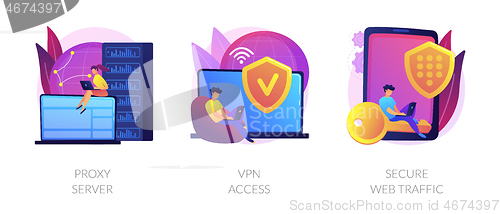 Image of Secure internet access vector concept metaphors.