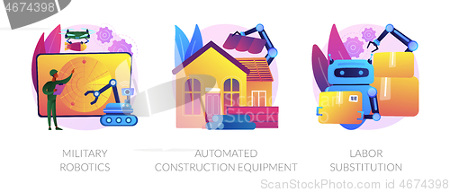 Image of Artificial intelligence in industry abstract concept vector illustrations.