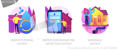 Image of Home water treatment vector concept metaphors.