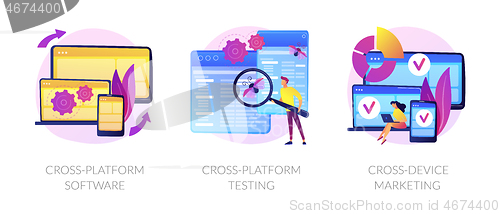 Image of Cross-platform software vector concept metaphors