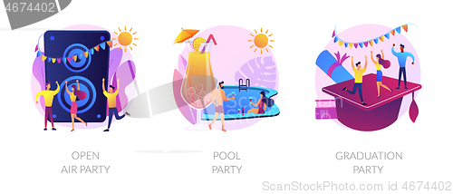 Image of Outdoor party vector concept metaphors.