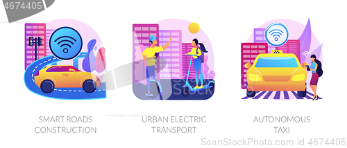 Image of IoT city technology vector concept metaphors.