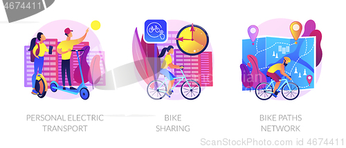 Image of Eco friendly urban transport vector concept metaphors