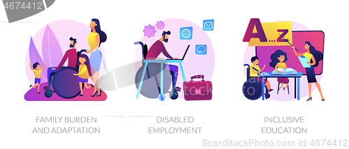 Image of Disabled people assistance vector concept metaphors.