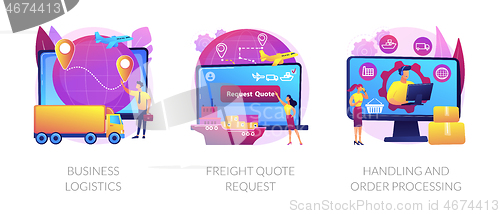 Image of Smart logistics technologies abstract concept vector illustrations.