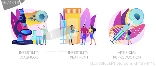 Image of Infertility test and treatment vector concept metaphors.