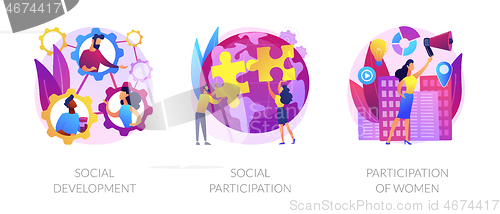 Image of Social engagement abstract concept vector illustrations.