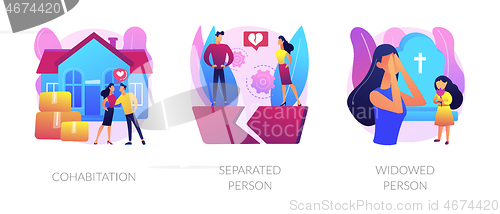 Image of Living together abstract concept vector illustrations.