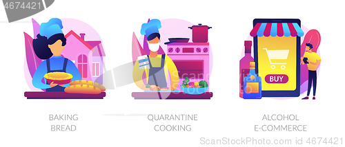 Image of Homemade food and delivery abstract concept vector illustrations.