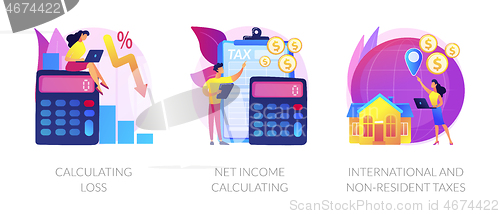 Image of Financial loss and income vector concept metaphors