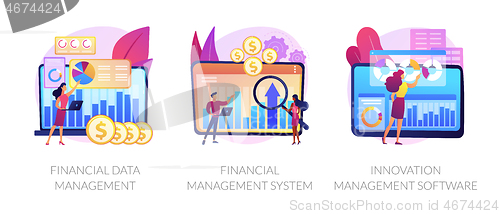 Image of Financial and IT data software vector concept metaphors