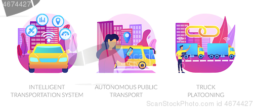 Image of Smart traffic management vector concept metaphors.