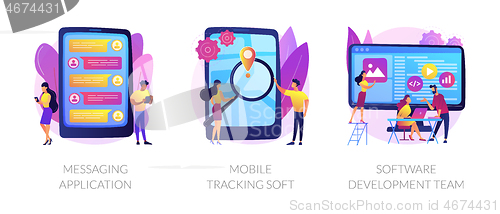 Image of Smartphone application abstract concept vector illustrations.