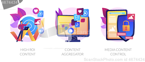 Image of Media content production vector concept metaphors