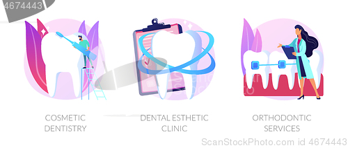 Image of Cosmetic dentistry vector concept metaphors.