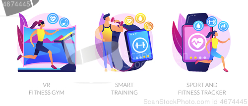 Image of Smart personal training technologies abstract concept vector illustrations.