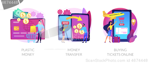 Image of Electronic transactions abstract concept vector illustrations.