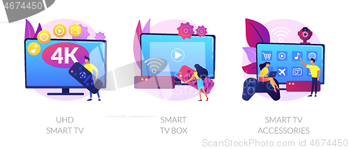 Image of Smart TV technology vector concept metaphors.