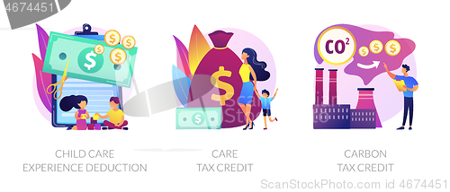 Image of Tax deduction, exemption and credit vector concept metaphors