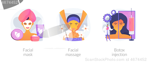 Image of Beauty procedure abstract concept vector illustrations.