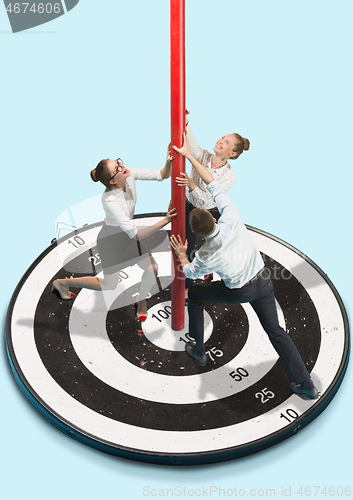 Image of Business target goal teamwork concept