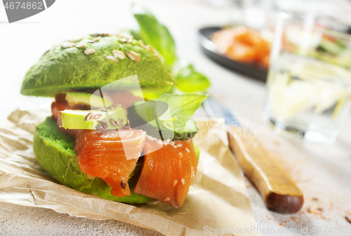 Image of sandwich with salmon