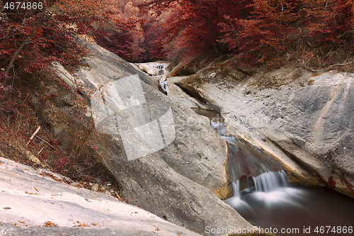 Image of autumn view of la Gavane waterfall