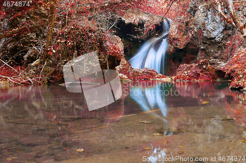 Image of Vaioaga waterfall in autumn colors