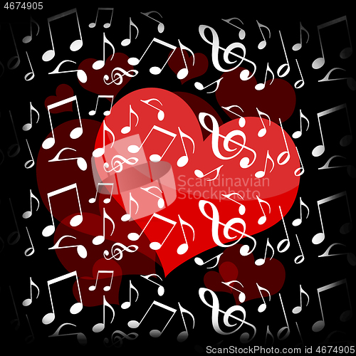 Image of Heart and music in the night