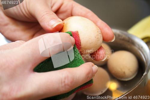 Image of Egg bleaching procedure