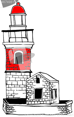 Image of Lighthouse illustration red