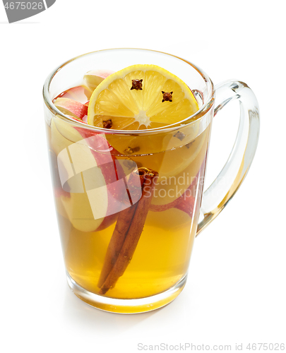 Image of green tea with apple and lemon