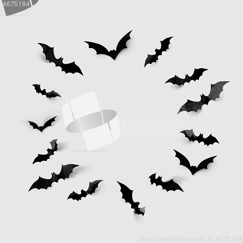 Image of black halloween bats in circle