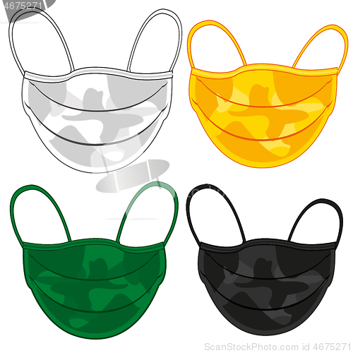 Image of Defensive medical masks of the varied colour