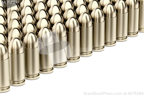 Image of Rows with pistol bullets