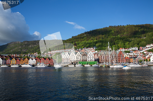 Image of Bergen Norway Bryggen street