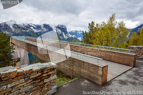 Image of Stegastein Lookout Beautiful Nature Norway.