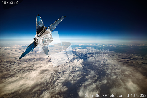 Image of Space satellite orbiting the earth. Elements of this image furni