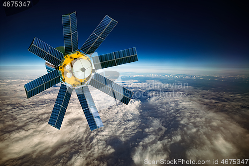 Image of Space satellite orbiting the earth. Elements of this image furni