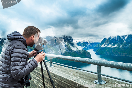 Image of Nature photographer Stegastein Lookout Beautiful Nature Norway.