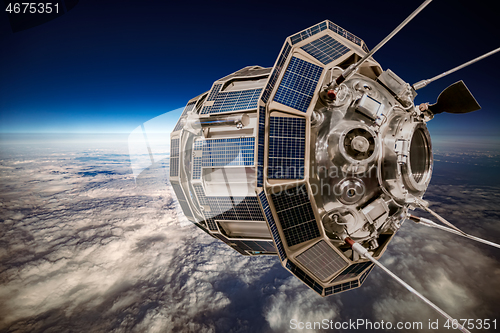 Image of Space satellite orbiting the earth. Elements of this image furni